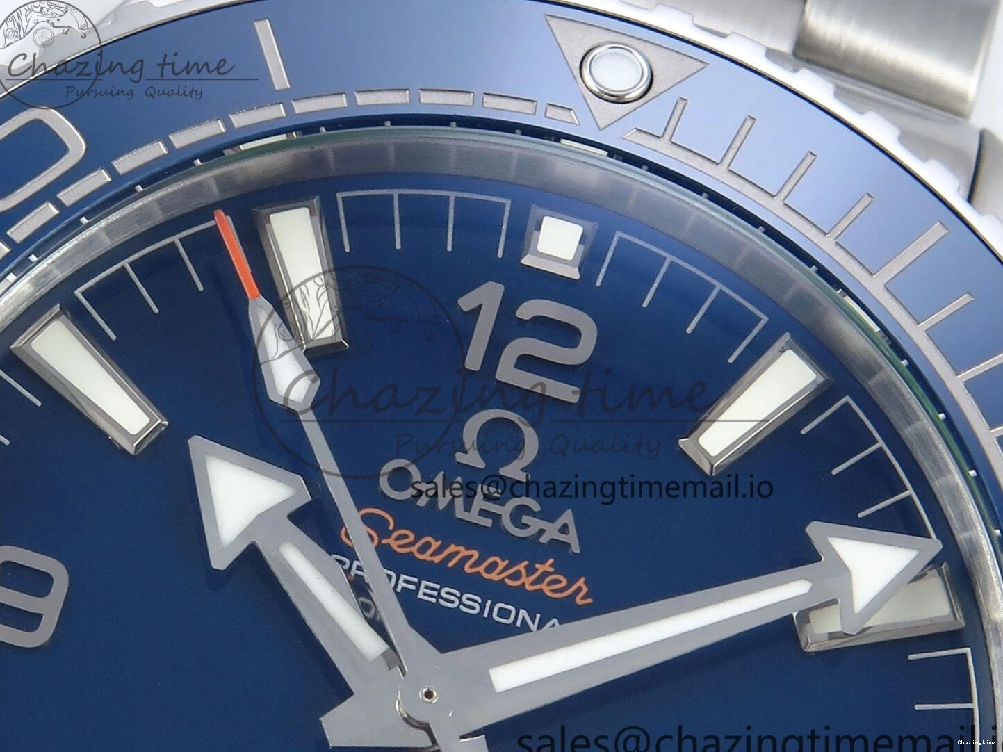 0425 Neat Seamaster Planet Ocean 600M 43.5mm SS SCF 1:1 Best Edition Blue Dial on SS Bracelet A8900 Super Clone 7684